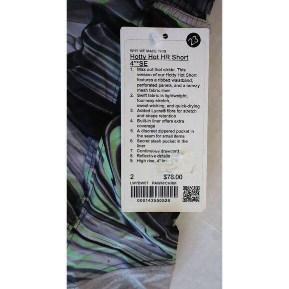 Lululemon W7BW0T Women's Sz 2 Multicolor Hotty Hot High-Rise 4" Lined Shorts *SE - Picture 5 of 14